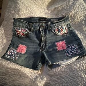 Blue Denim patchwork Shorts